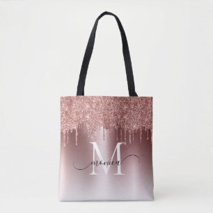 Ro Guld Glitter driver Monogram Namn Tygkasse
