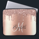 Ro Guld Glitter Drives Metall Monogram Trendig Laptop Fodral<br><div class="desc">Den här designen kan vara personlig i det område som tillhandahålls genom att ändra fotot och/eller text. Du kan också anpassa den genom att klicka på Anpassa den här mallen och sedan välja klicka för att anpassa ytterligare alternativ och ta bort eller ändra färg i bakgrunden, lägga till text, ändra...</div>