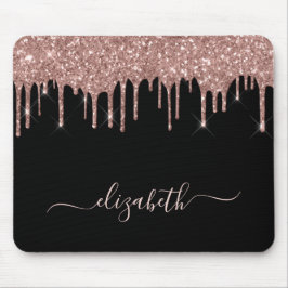 Ro Guld Glitter Drives Personlig Black Musmatta