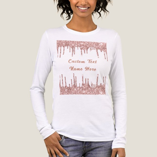 Ro Guld Glitter-drivrutiner Anpassningsbar Text Na T Shirt (Framsida)