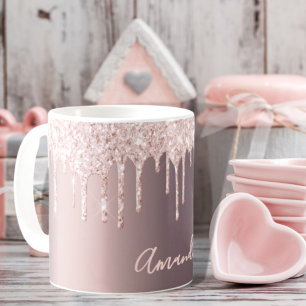 Ro guld glitter droppar caffe latte namn gnistra kaffemugg