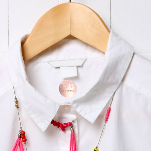 Ro guld glitter droppar rosa anpassningsbar monogr klistermärke