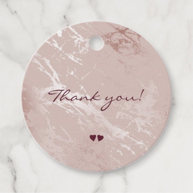 Ro guld glitter elegant bröllop tackar er gåvor etiketter (Framsida)