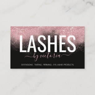 Ro Guld Glitter Eyelash Technician Black Rosa Visitkort