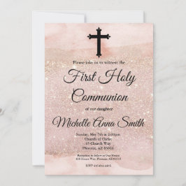 Ro Guld Glitter flicka 1:a Heligan Inbjudningar