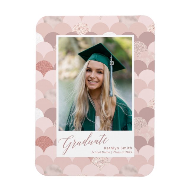 Ro Guld Glitter Flickor Trendig Studenten Photo Magnet (Vertikal)