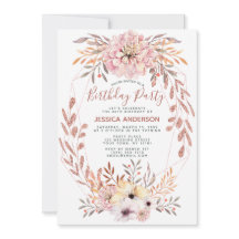 Ro Guld Glitter Geometric Bouquet Födelsedagsfest