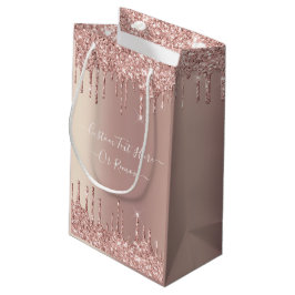 Ro Guld Glitter Gift Bag med Anpassningsbar Text N