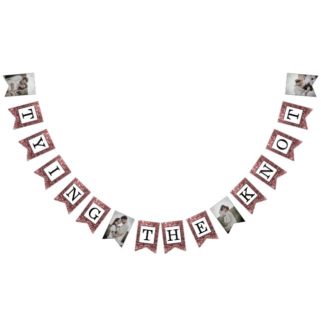 Ro Guld Glitter Gifter sig Photo Bunting Fla Vimplar (Alla)