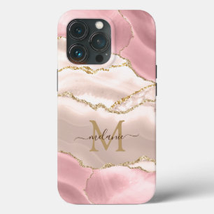 Ro Guld Glitter Girly Guld Monogram Söt Rosa