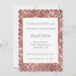  Ro Guld Glitter Glitz 16:e födelsedag Inbjudningar