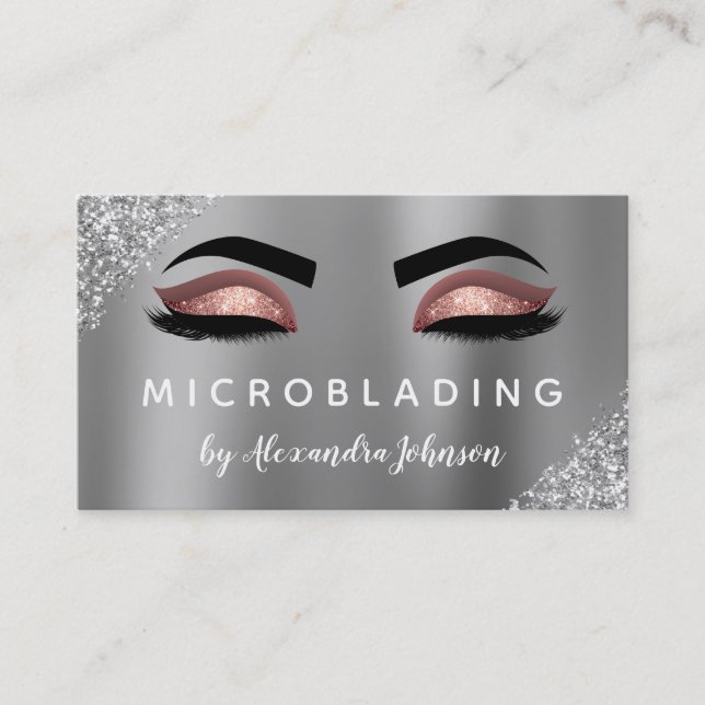 Ro Guld Glitter Gnistra Eyelash Microblading Visitkort (Framsida)