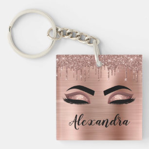 Ro Guld Glitter Gnistra Eyelash Monogram Namn