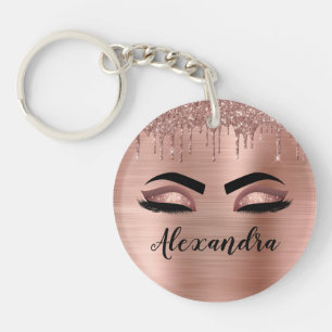 Ro Guld Glitter Gnistra Eyelash Monogram Namn
