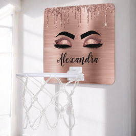 Ro Guld Glitter Gnistra Eyelash Monogram Namn Mini-Basketkorg