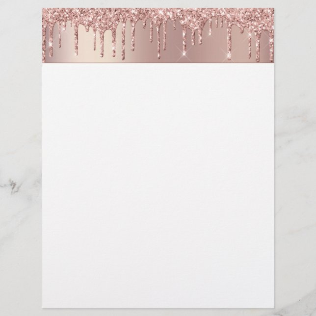 Ro Guld Glitter Gnistra Letterhead Anpassningsbar  Brevhuvud (Framsida)