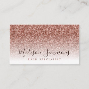 Ro Guld Glitter Gnistra Monogram-skript Namn Visitkort