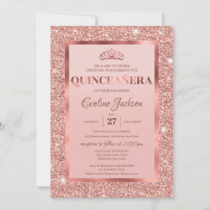 Ro guld glitter inbjudningar