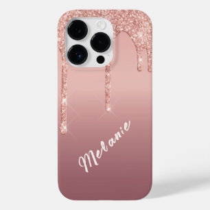 Ro Guld Glitter iphone case med eget namn