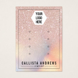 Ro Guld Glitter Iridescent Logotyp Earrings Visnin Visitkort