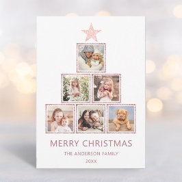 Ro Guld Glitter | Julfoto Träd Julkort