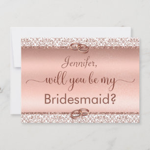 Ro Guld Glitter kommer att bli min bridesmaid Inbjudningar