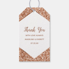 Ro Guld Glitter Konfetti Glamor Tack Presentetikett