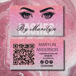 Ro Guld Glitter Lash Tech QR-kod - skannerbar Visitkort
