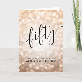 Ro Guld Glitter Ljus 50:e födelsedag Tack
