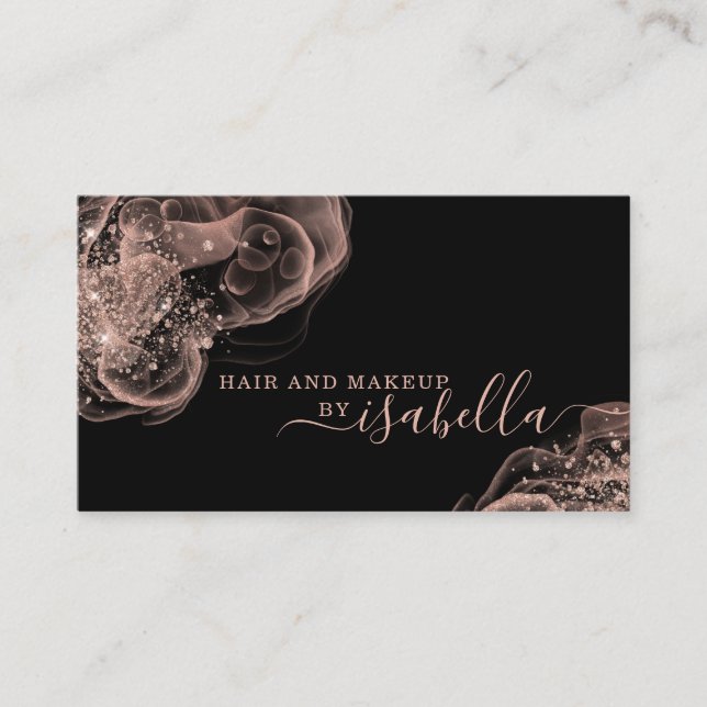Ro Guld Glitter Makeup Artist Affärskort Visitkort (Framsida)