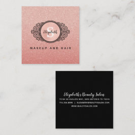 Ro Guld Glitter Makeup Artist Hair Salon Busines Fyrkantigt Visitkort