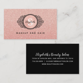 Ro Guld Glitter Makeup Artist Hair Salon Busines Visitkort
