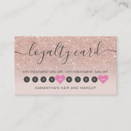 Ro guld glitter-manusskript,  10 lojalitetskort