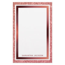 Ro Guld Glitter Metallisk Rosa Ram med Namn