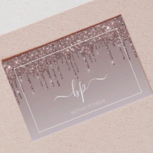 Ro Guld Glitter Modern Girly Makeup Artist Visitkort