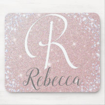 Ro Guld Glitter Monogram Namn musslor