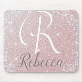Ro Guld Glitter Monogram Namn musslor Musmatta