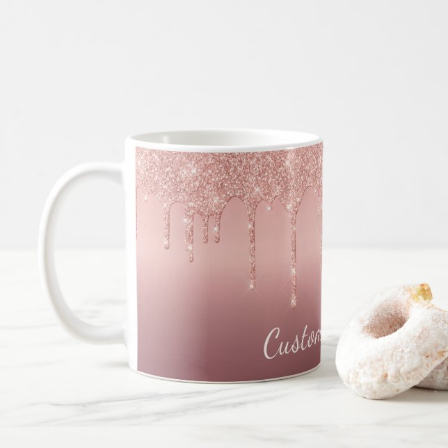 Ro Guld  Glitter Mugg med Anpassningsbar (Med munk)