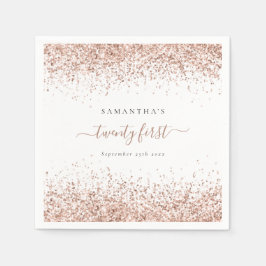 Ro Guld Glitter Namn den 20 första Party Pappersservett