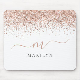 Ro Guld Glitter Namn Monogram Initial Musmatta
