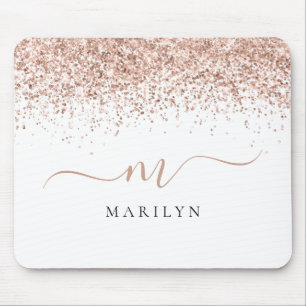 Ro Guld Glitter Namn Monogram Initial Musmatta
