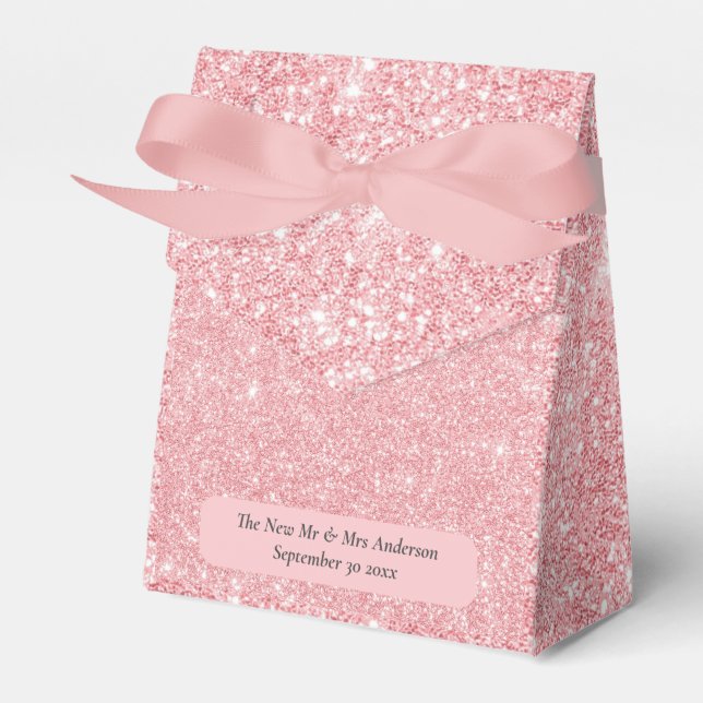 Ro Guld Glitter Nya lyft Bröllop Tack Presentaskar (Framsidan Sidan)