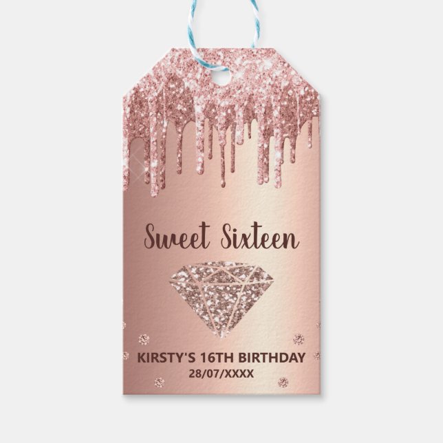 Ro Guld, Glitter- och diamantsötare 16 Presentetikett (Framsidan)