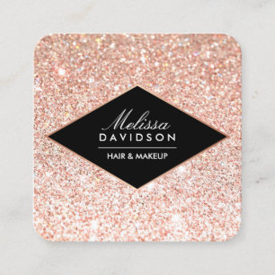 Ro Guld Glitter och Glamor Beauty Fyrkantigt Visitkort