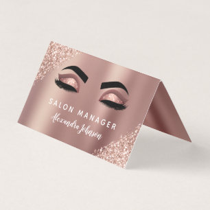 Ro Guld Glitter och Gnistra Eyelash Extension Visitkort