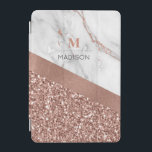 Ro Guld Glitter och Gnistra Marble Monogram iPad Mini Skydd<br><div class="desc">redot Ro Guld och Gnistra Marble Monogram för att anpassa sig till en mall för namn och en första modell för dig. Om du vill ändra färg eller stil i teckensnittet klickar du på den ytterligare fliken i slutet av mallen.</div>