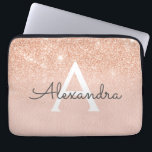 Ro Guld Glitter och Gnistra Monogram Laptop Fodral<br><div class="desc">Glam Ro Guld Ombre Faux Glitter och Gnistra Modern och Elegant Monogram Fodral. Fodral kan anpassas så att det omfattar ditt första och första namn.</div>
