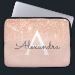 Ro Guld Glitter och Gnistra Monogram Laptop Fodral<br><div class="desc">Glam Ro Guld Ombre Faux Glitter och Gnistra Modern och Elegant Monogram Fodral. Fodral kan anpassas så att det omfattar ditt första och första namn.</div>