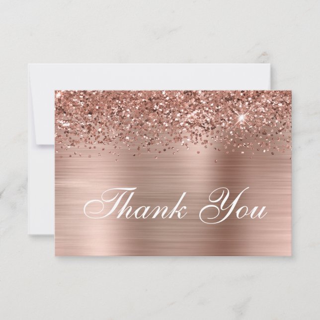 Ro Guld Glitter och Tack Kort (Framsida)
