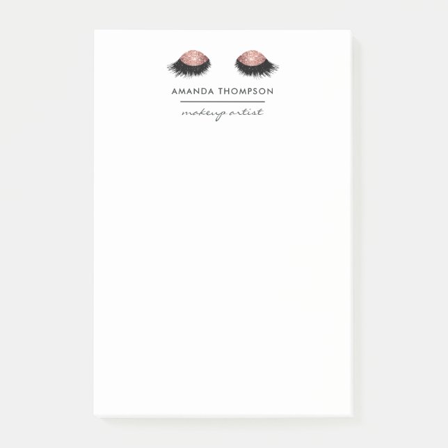 Ro Guld Glitter Öga Post-it Block (Framsida)